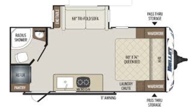 2023 KEYSTONE CROSSFIRE 1850RB, , floor-plans-day image number 0